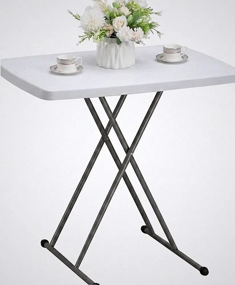 Klapptisch Klein Outdoor Gartentisch Weiß 76x50cm Klappbar