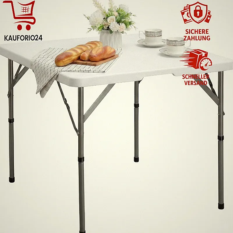 Klapptisch Quadratisch 87cm Klappbar Wetterfest Tragbar für Garten Küche Party