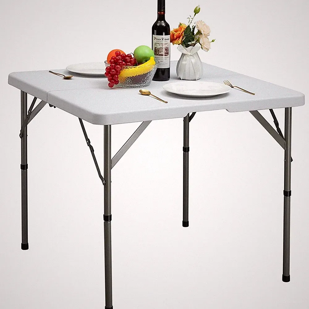 Klapptisch quadratisch 87cm, wetterfest, faltbar, Camping, Gartentisch, Balko...