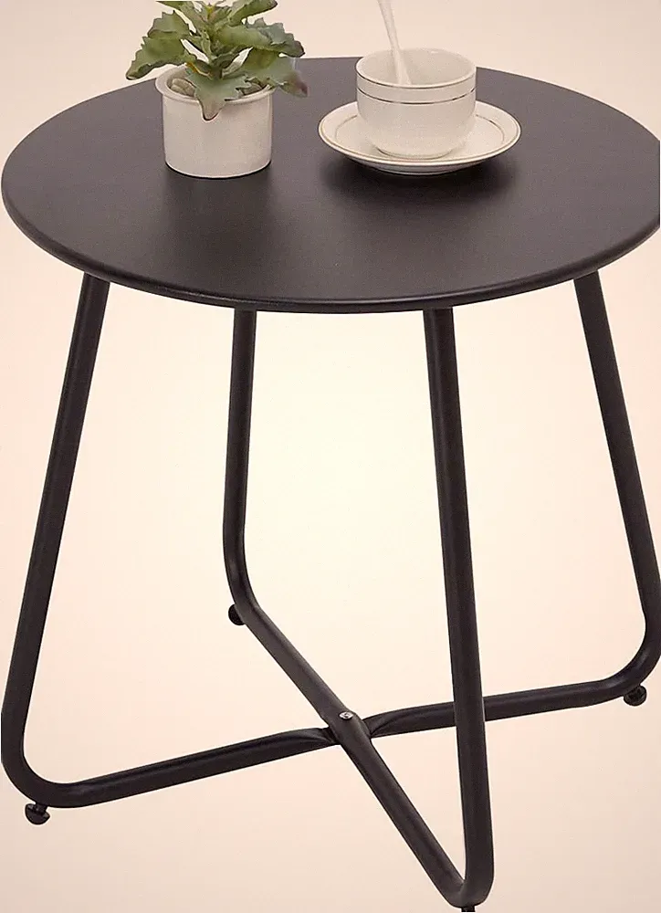 Kleiner Beistelltisch Metall Schwarz Garten Couchtisch Verstellbare Tischbeine