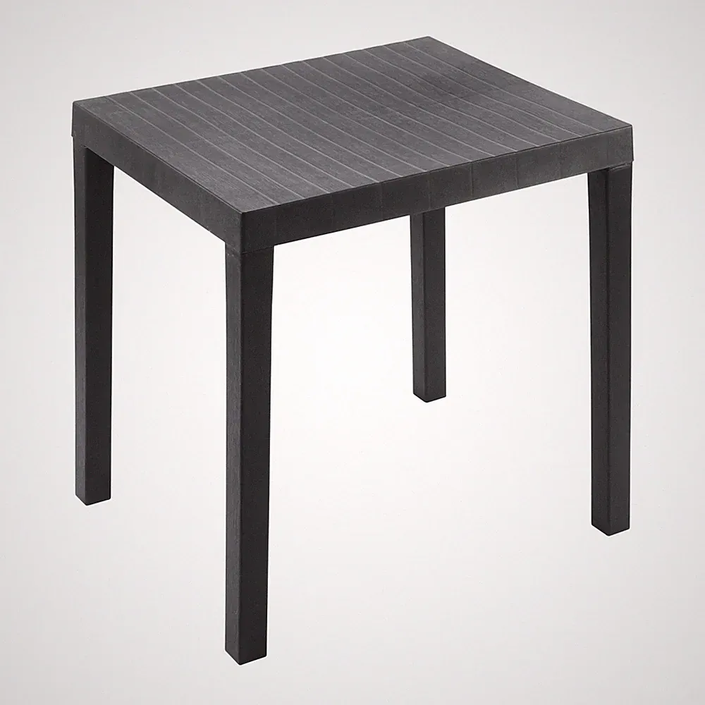 Kunststoff Gartentisch anthrazit - 78 x 65 cm - Garten Balkon Camping Tisch