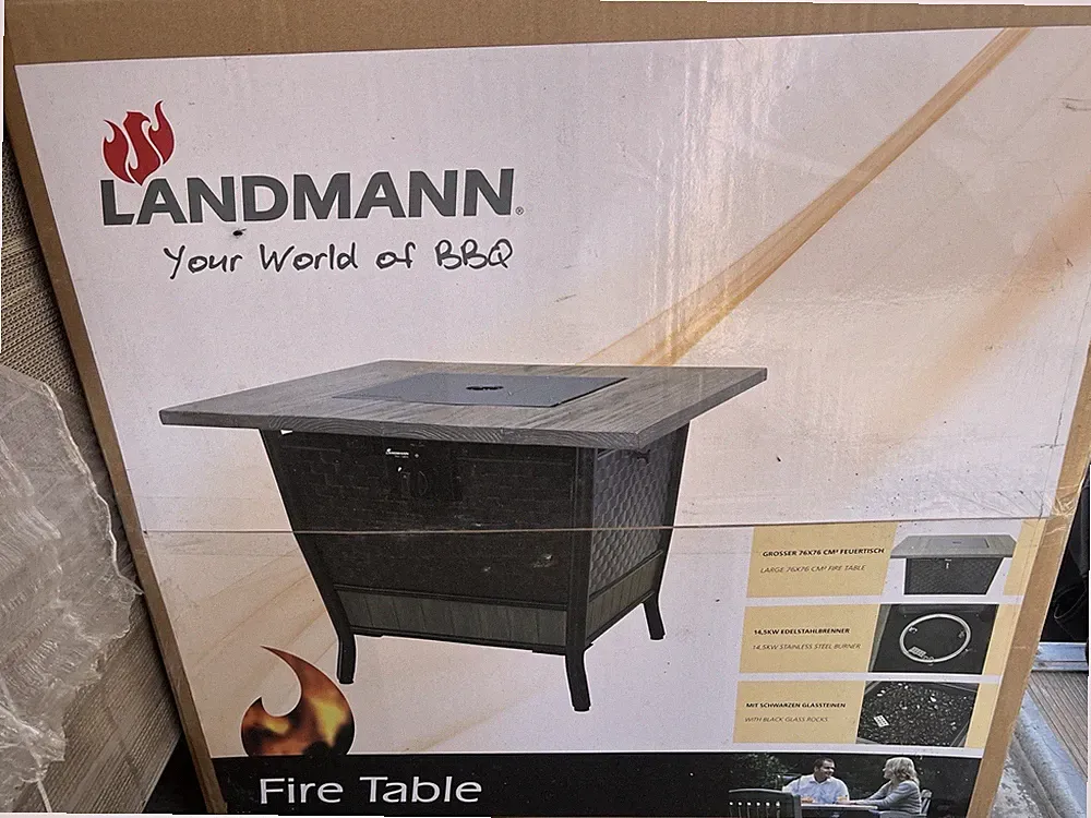 Landmann Feuertisch Tisch Feuerstelle Gartentisch 76cm x 76cm