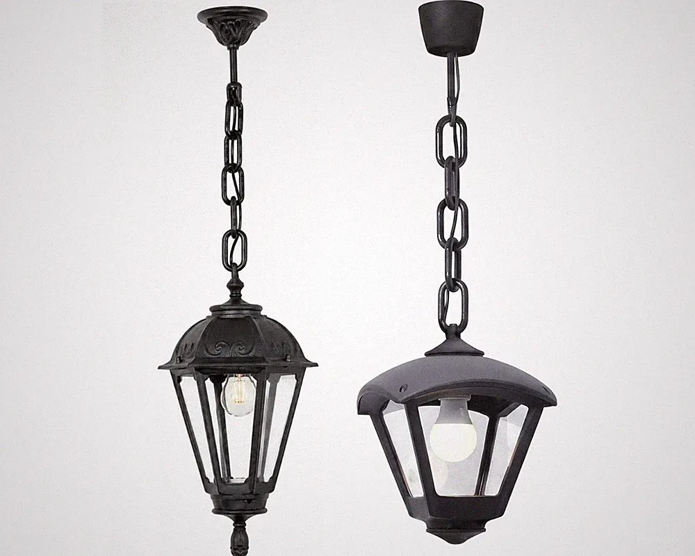 LED Gartenlampe E27 Außen IP55 Hängeleuchte Laterne Wetterschutz Rostfrei Harz