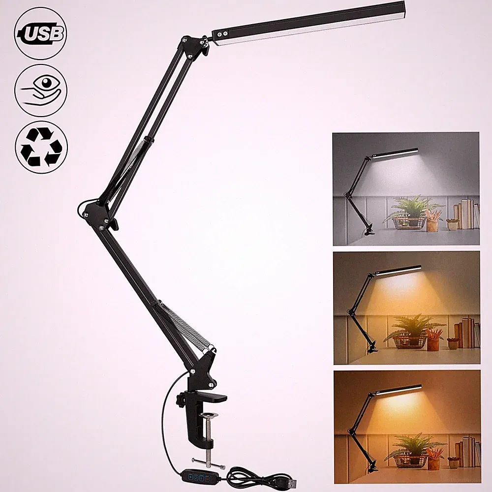 LED Schreibtischlampe Dimmbar 12W Tischlampe Büroleuchte Leselampe Beleuchtung