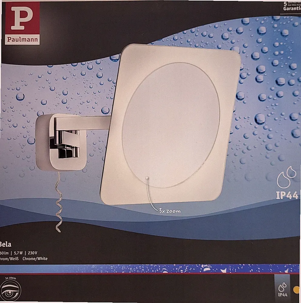 LED-Spie­gel­leuch­te Paulmann Bela 704.68 Kosmetik und Rasier Spiegel, Chrom, N