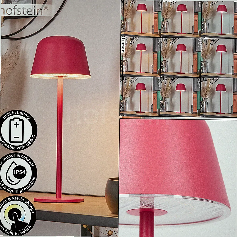 LED Tisch Leuchte Rosa weiß Dimmbar Schlaf Zimmer Beleuchtung Außen Garten Lampe