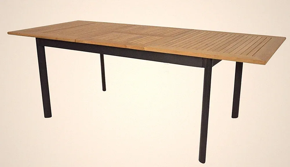 Lesli Living Ausziehtisch Monza Teak mit Aluminium 152-210x89cm Auszugstisch