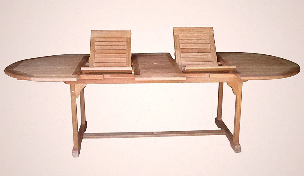 LIBERIA Gartentisch oval 180-260x110 Holztisch Tisch Terrasse Garten Balkon