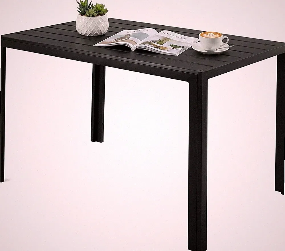 LIFERUN Gartentisch 110x70 cm WPC Balkon Tisch für 4-6 Personen