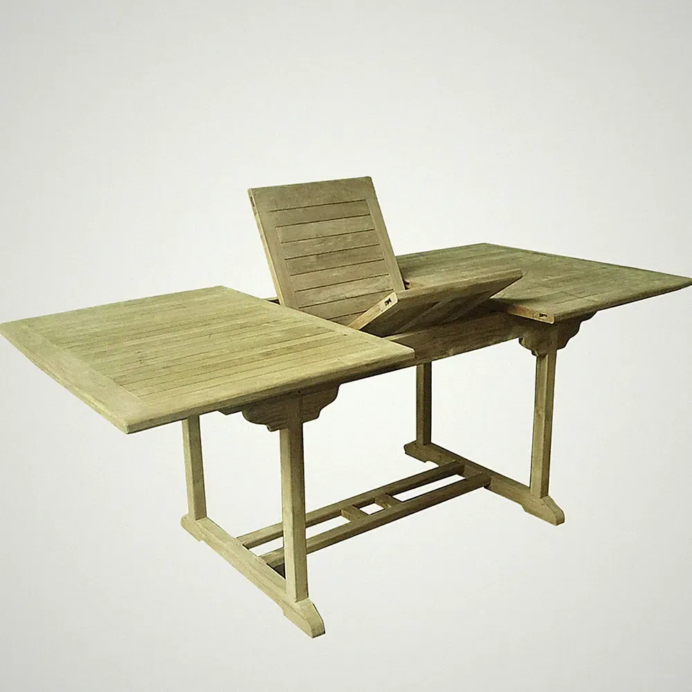 Luxus Teak Tisch Gartentisch ausziehbar 180/120x95x75cm aus Plantagenanbau