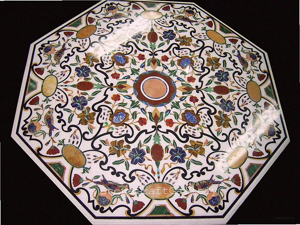Marmor Tischplatte Pietra Dura 48" Einlage Kunst Für Wohnkultur & Garten