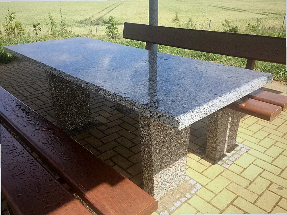 massive Tischplatte Granit Naturstein f. Gartentisch Balkon Terrassentisch 4cm