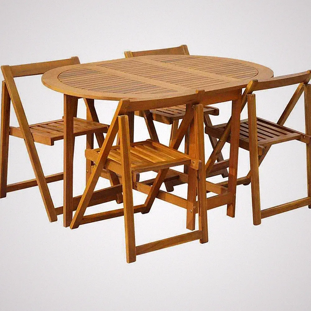 Massives Akazienholz Outdoor Esszimmer Garten Klapptisch ODER Stühle Terrasse Variante