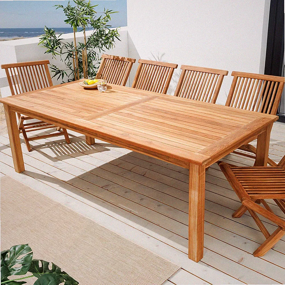 Massivholz Gartentisch EMPIRE TEAK - 180cm - natur - Teakholz - Outdoor Esstisch