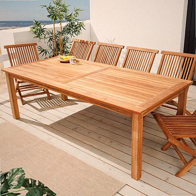 Massivholz Gartentisch EMPIRE TEAK - 180cm - natur - Teakholz - Outdoor Esstisch