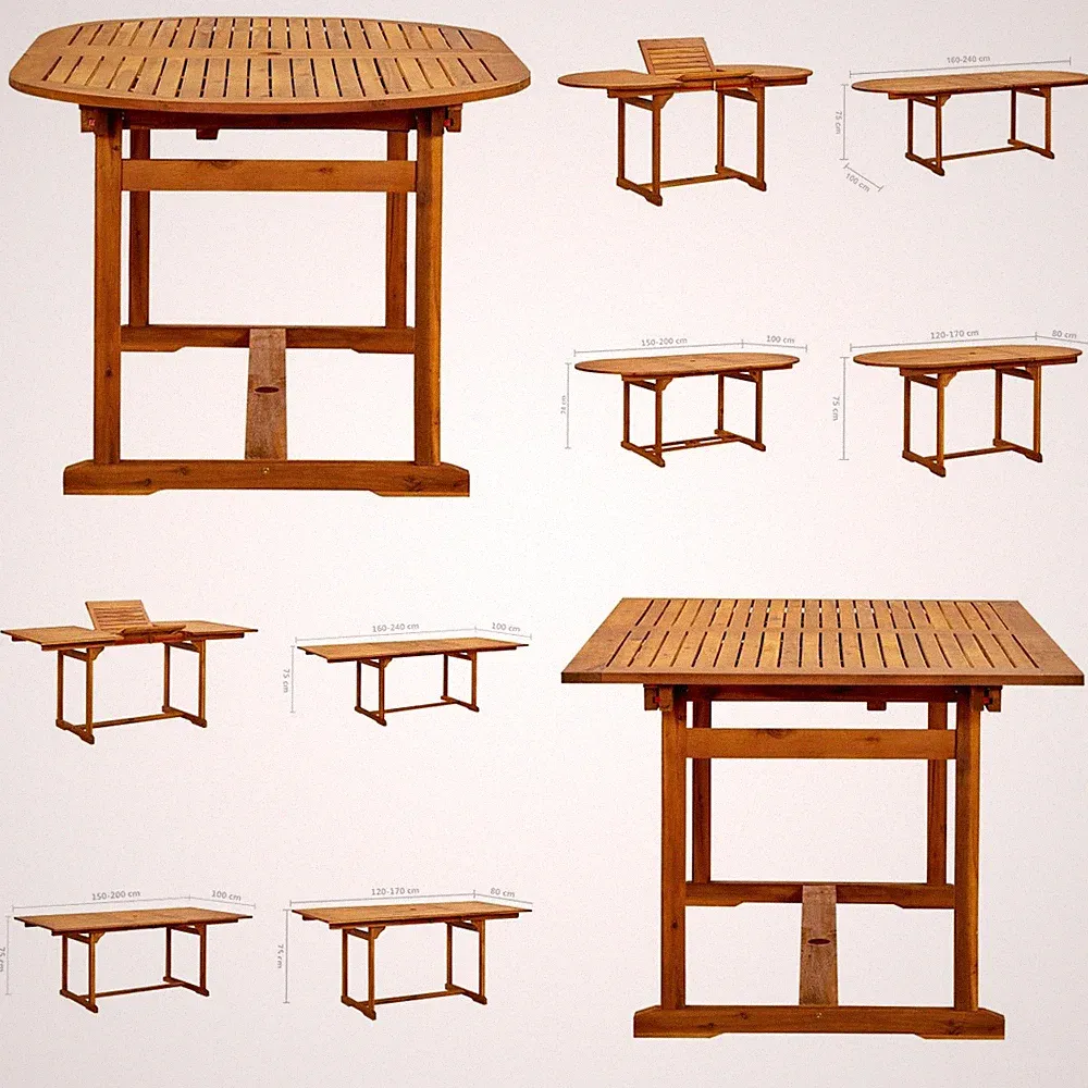 Massivholztisch Speisetisch Esstisch Terrassentisch Garten-Esstisch Gartentisch