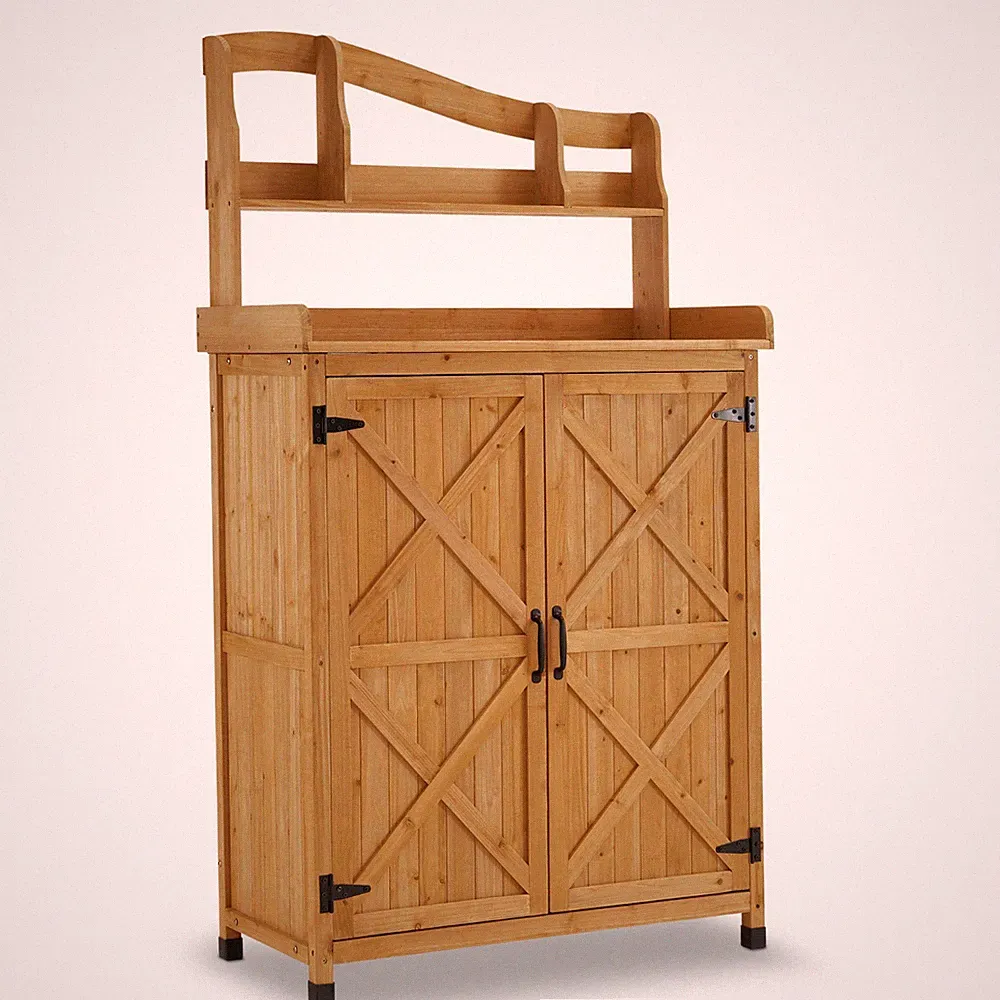 MCombo Holz Pflanztisch outdoor Gärtnertisch Blumentisch 0439