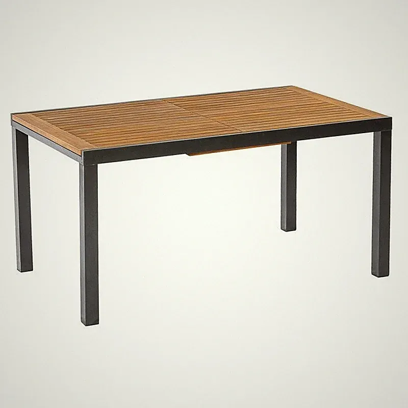 Merxx Ausziehtisch 180 (250) x 100 cm, Aluminium + Akazienholz Gartentisch eckig