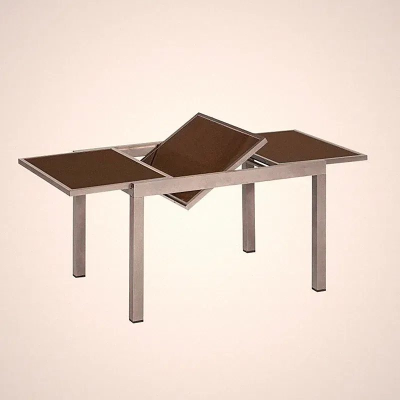 Merxx Ausziehtisch Gartentisch 180(240)x100cm braune Glasplatte Aluminium