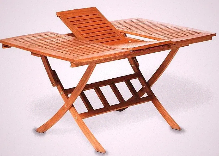 Merxx Gartentisch Ausziehtisch eckig, 110 (160) x 90 cm klappbar, Eukalyptusholz