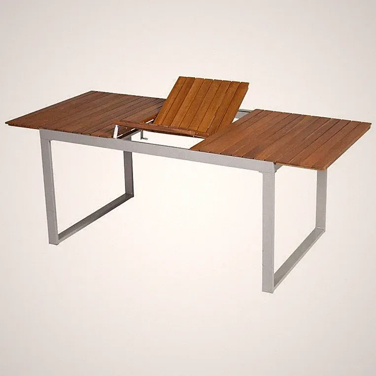 Merxx Gartentisch Ausziehtisch Naxos, 150 (200) x 90 cm braun/silber Akazienholz