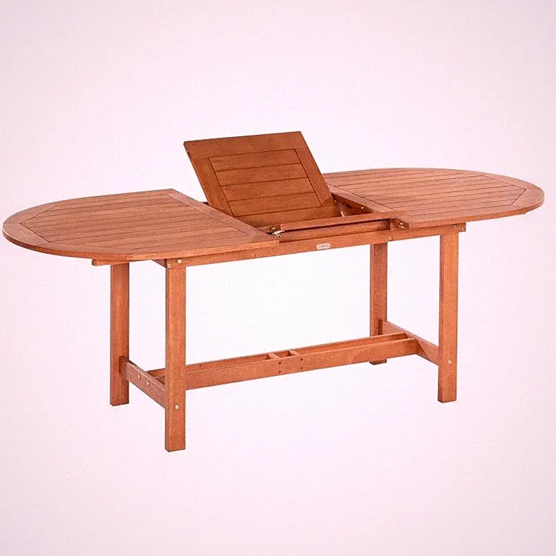 Merxx Gartentisch Ausziehtisch oval, 160 (210) x 90 cm, Eukalyptusholz