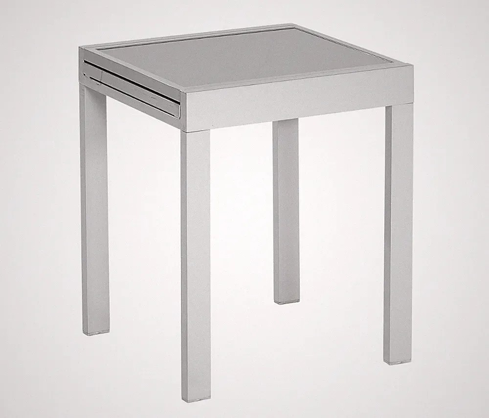 Merxx Gartentisch Balkonausziehtisch, 65 (130) x 65 cm, eckig, Aluminium/Glas