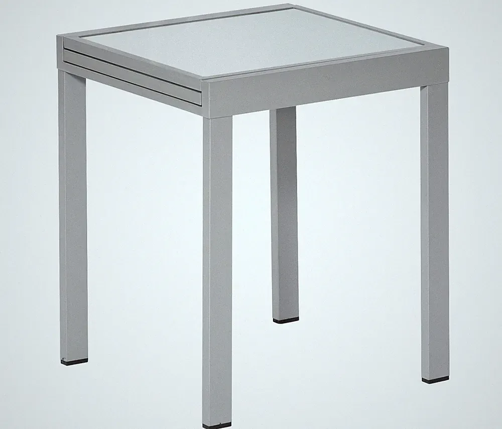 Merxx Gartentisch Balkonausziehtisch, 65 (130) x 65 cm, eckig, Aluminium/Glas