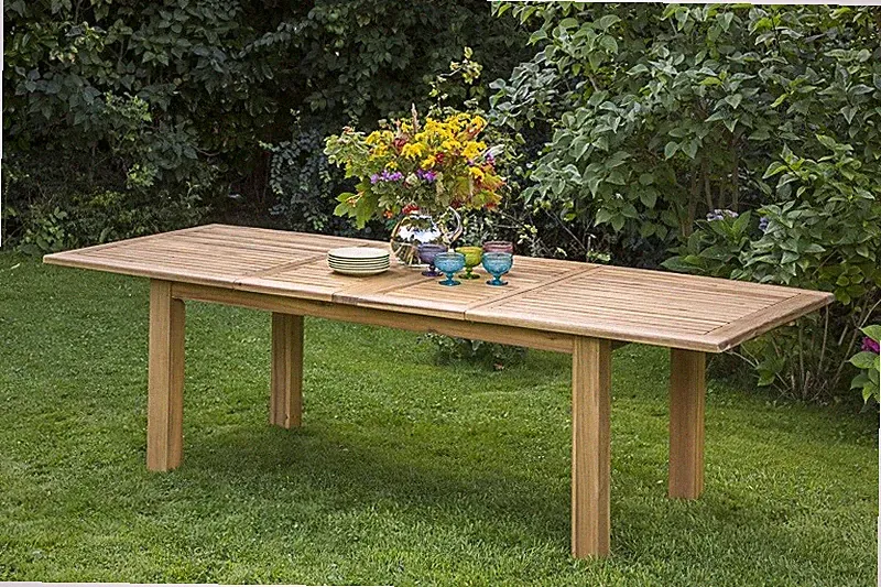 Merxx Gartentisch Doppelausziehtisch Holz eckig 180 (220/260) x 100cm FSC Akazie