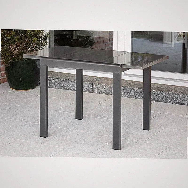 Merxx Semi-Balkonausziehtisch Gartentisch 80(120)x70cm Aluminium graphit