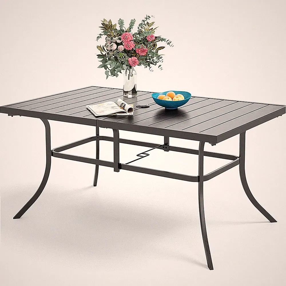 Metall Gartentisch Terrassentisch Balkontisch Esstisch Gartenmöbel Tisch Schwarz