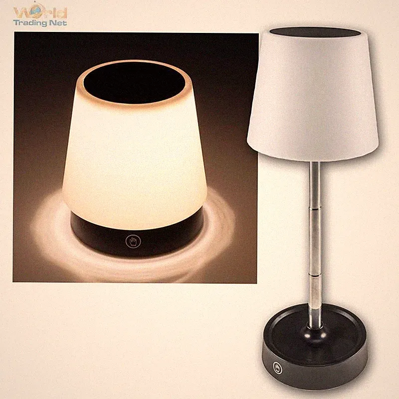 mobile LED Akku Tisch-Leuchte, Teleskop 11-29cm ausziehbar & Touch-dimmbar warmw