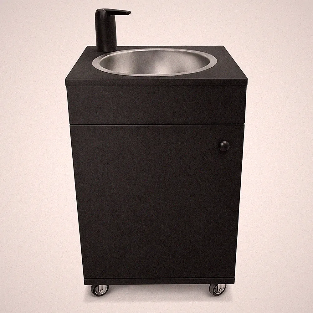 Mobiler Waschtisch Handwaschbecken Spülbecken Camping Garten klein schwarz