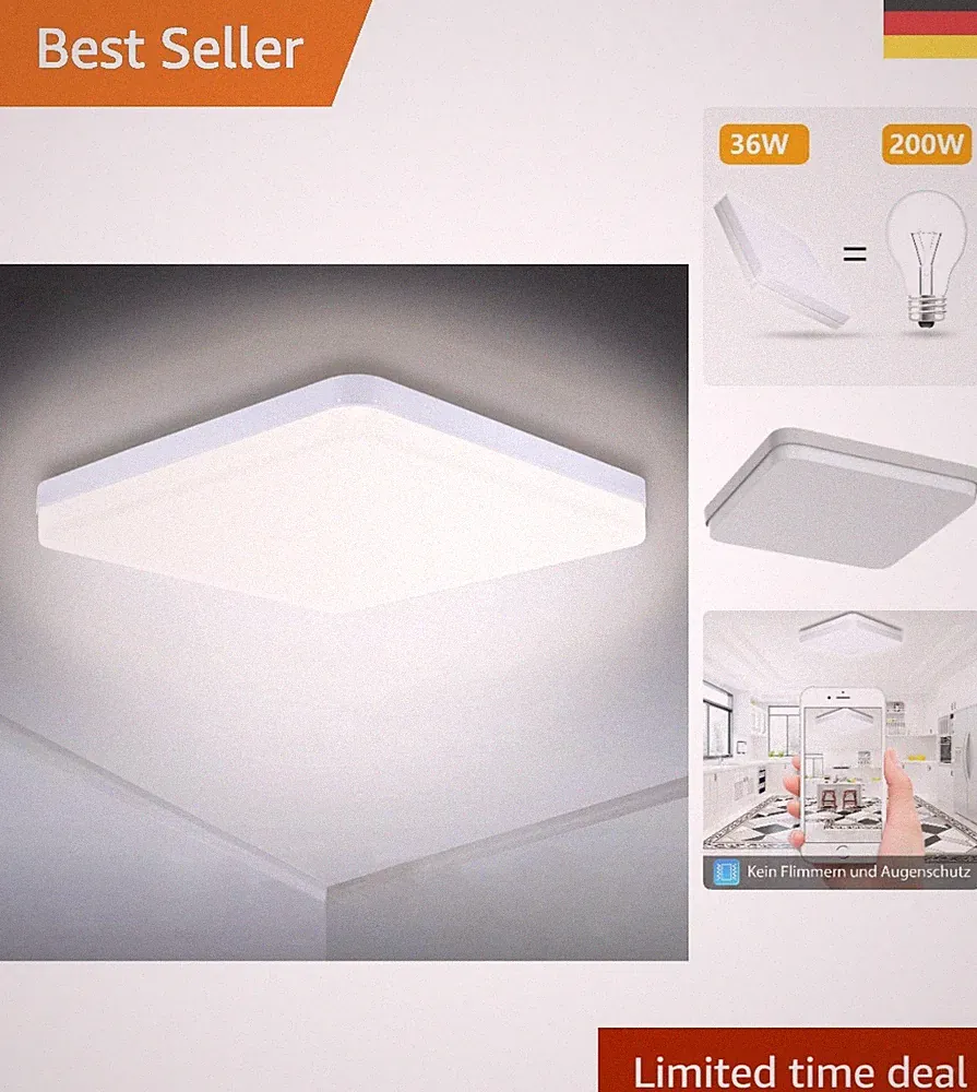 Moderne LED Deckenleuchte 36W 4000K – Beleuchtung für jedes Zimmer