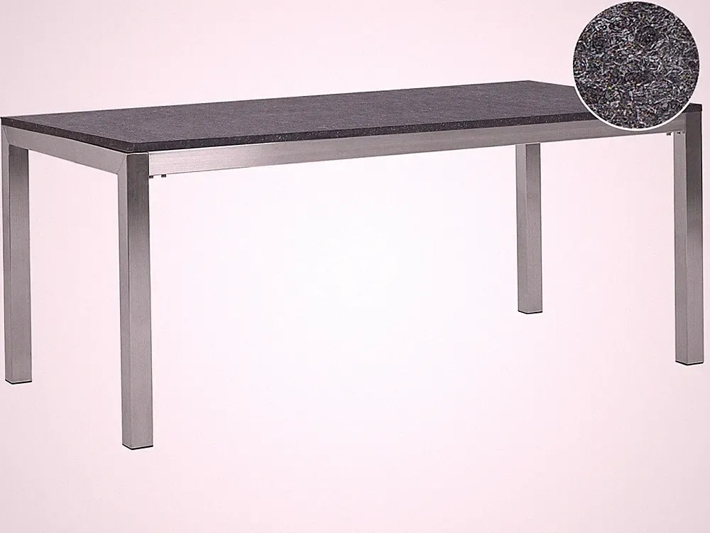 Moderner Gartentisch 180 cm für 6 Personen schwarz geflammt Grosseto