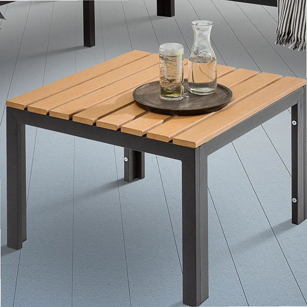 Moderner Gartentisch ORLANDO LOUNGE 60cm anthrazit Aluminium wetterfest Outdoor
