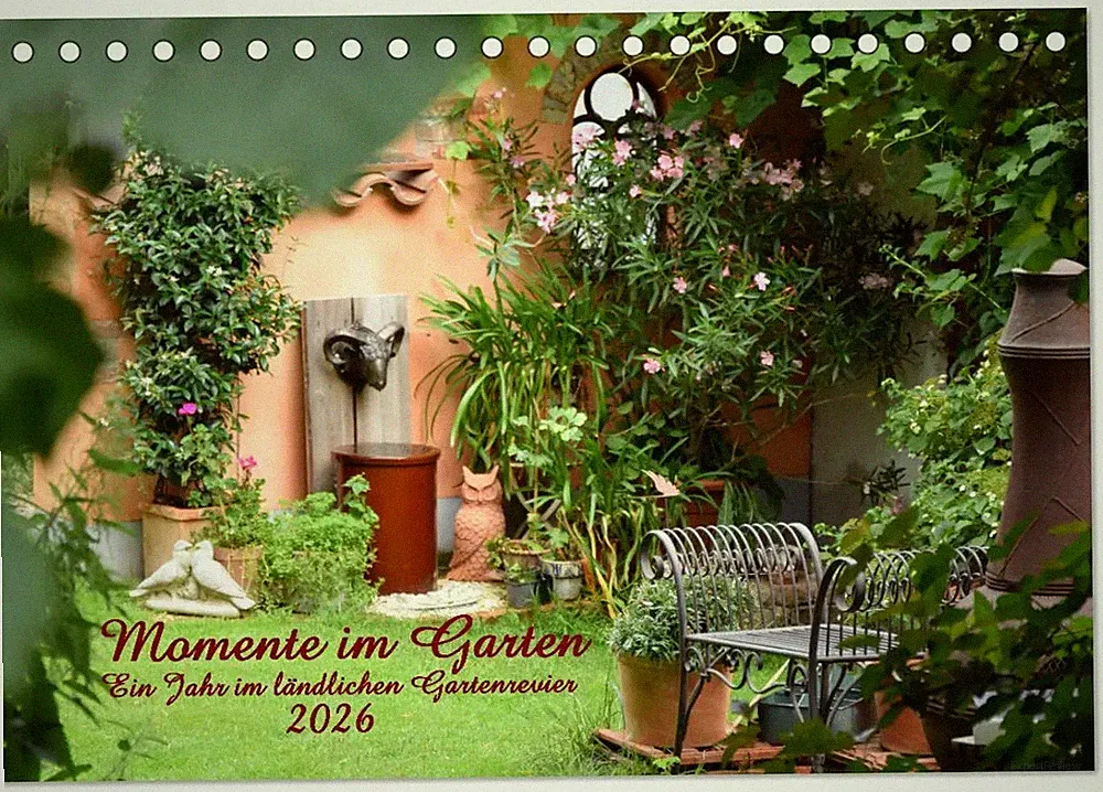 Momente im Garten (Tischkalender 2026 DIN A5 quer), CALVENDO Monatskalender 2026