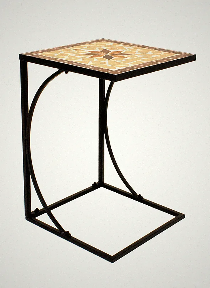 Mosaik Beistelltisch 53x35 cm - Metall Dekotisch Gartentisch Balkontisch