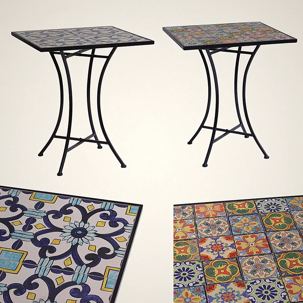 Mosaik Mosaiktisch Gartentisch quadratisch Bistro Farbe wählbar