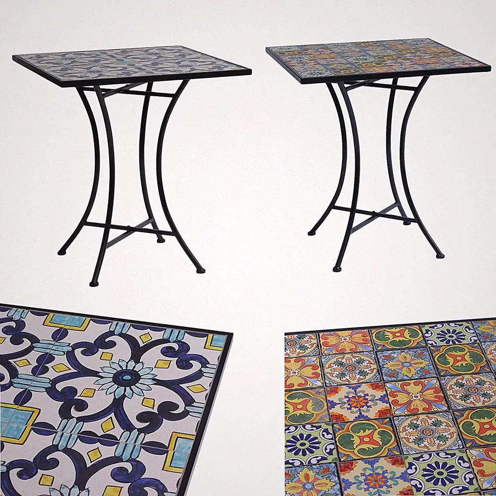 Mosaik Mosaiktisch Gartentisch quadratisch Bistro Farbe wählbar