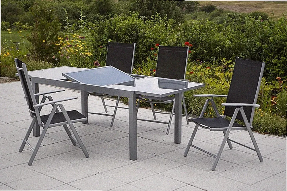 MX Alu Gartenmöbel Amalfi 5tlg. Balkonmöbel Terrassenmöbel Esstischgruppe Tisch