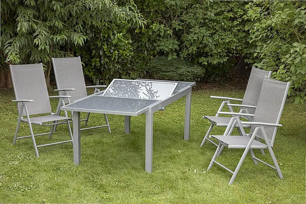 MX Alu Gartenmöbel Amalfi Set 5tlg. Terrassenmöbel Alumöbel Gartengarnitur Tisch