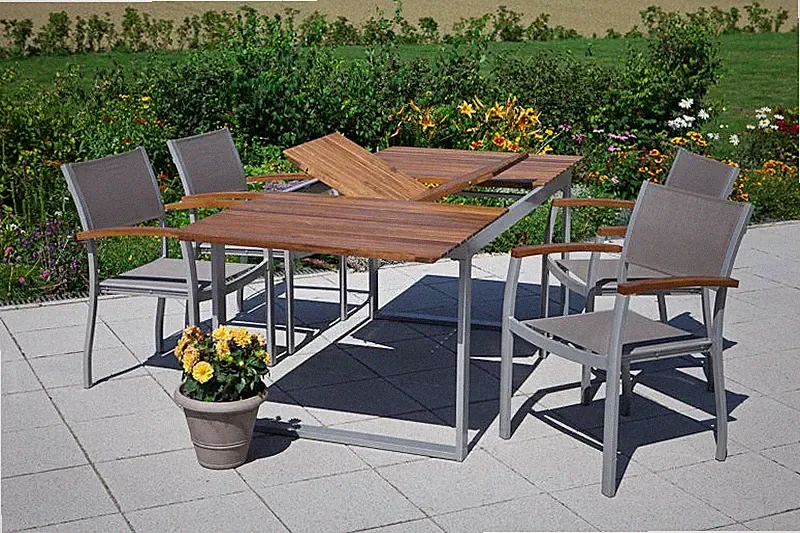 MX Alu Gartenmöbel Set I Naxos 5tlg. Esstisch Balkonmöbel Terrassenmöbel