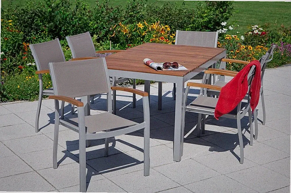 MX Alu Gartenmöbel Set Naxos 7tlg. Esstisch Balkonmöbel Terrassenmöbel