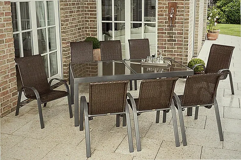 MX Alu Gartenmöbel Varese Set 9tlg. Esstischgruppe Terrassenmöbel Balkonmöbel