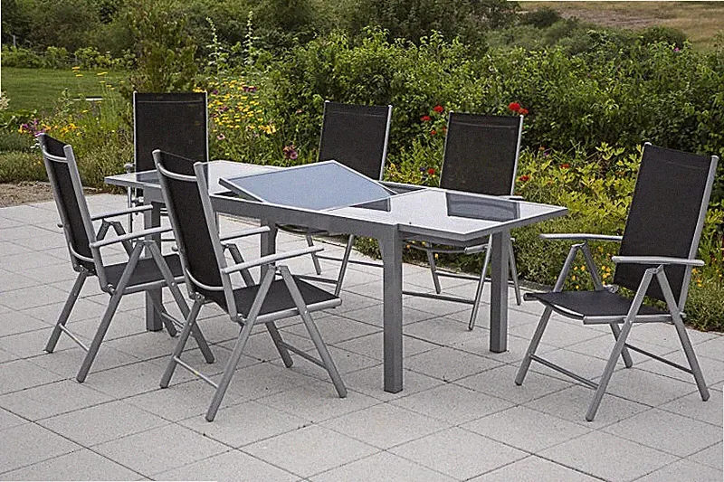 MX Gartenmöbel Amalfi 7tlg. Balkonmöbel Terrassenmöbel Alumöbel Gartengarnitur