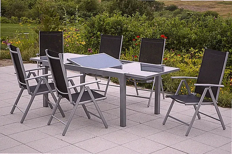 MX Gartenmöbel Amalfi 7tlg. Balkonmöbel Terrassenmöbel Alumöbel Gartengarnitur