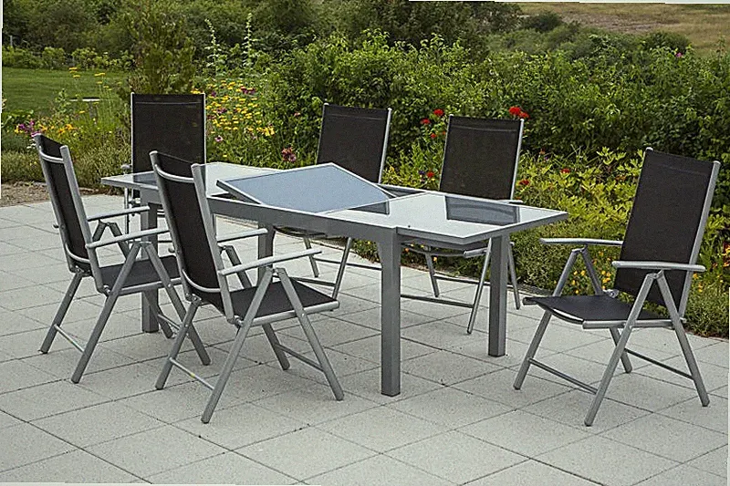 MX Gartenmöbel Amalfi 7tlg. Balkonmöbel Terrassenmöbel Alumöbel Gartengarnitur