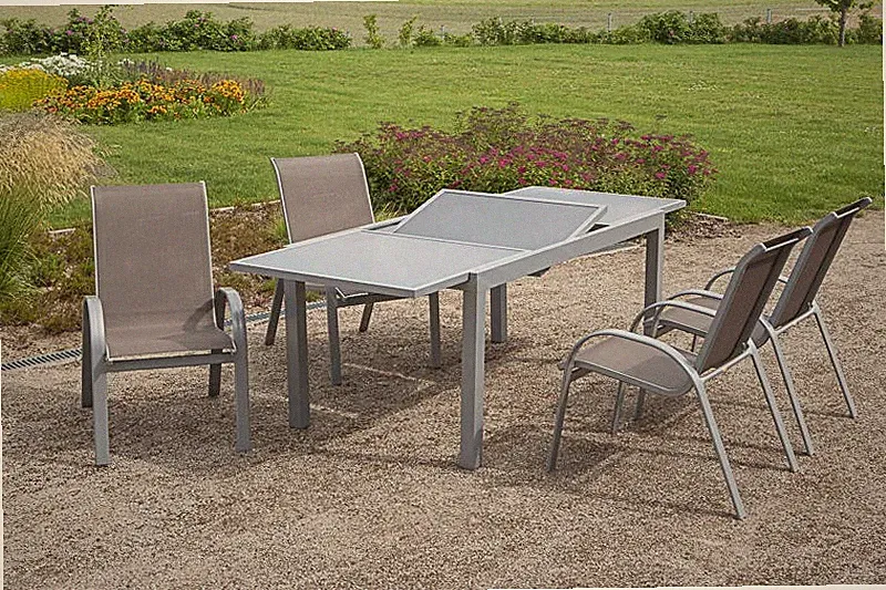 MX Gartenmöbel Amalfi I taupe 5tlg. Esstischgruppe Balkonmöbel Terrassenmöbel