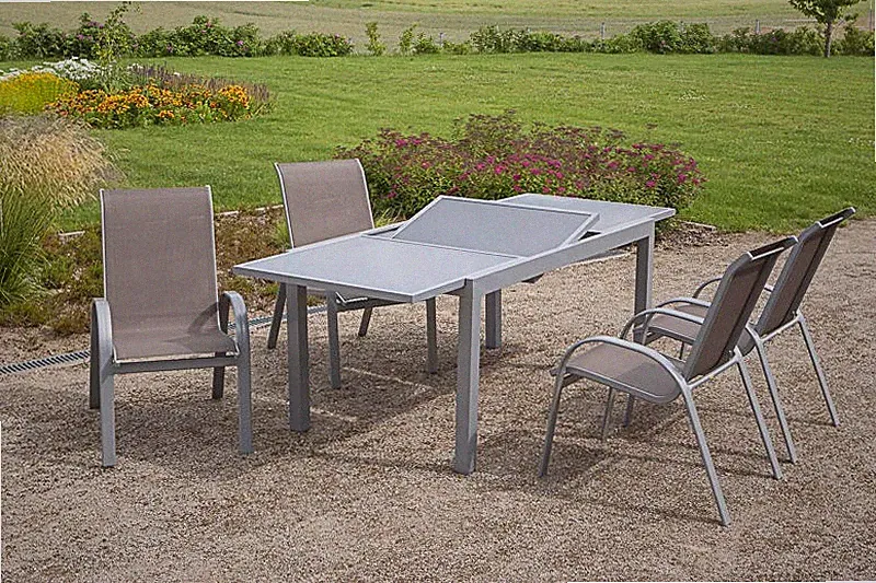 MX Gartenmöbel Amalfi I taupe 5tlg. Esstischgruppe Balkonmöbel Terrassenmöbel